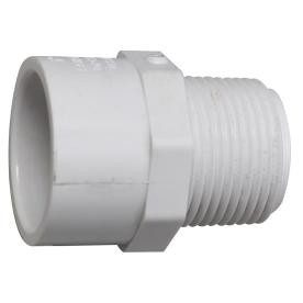 A white pipe with a threaded end.