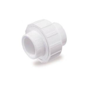 A white plastic pipe fitting with a small hole.