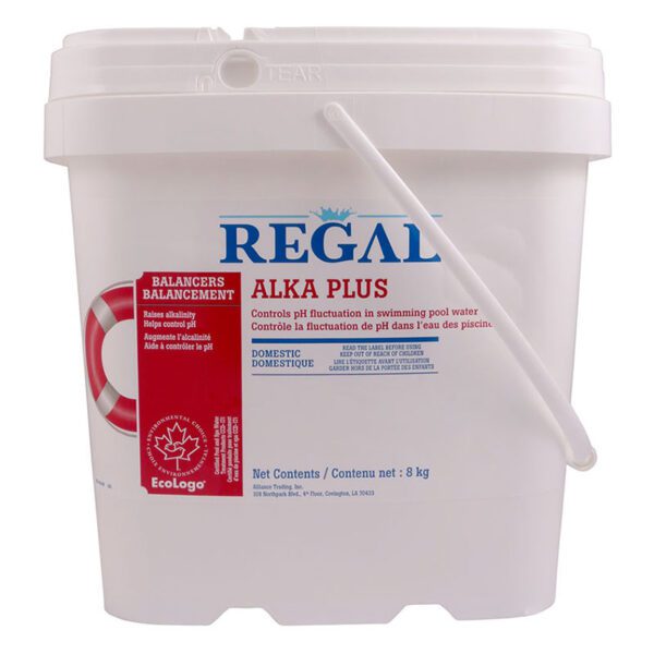 A white bucket of regal alka plus