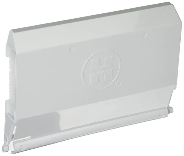 A white plastic holder for papers and other items.