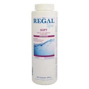 A bottle of regal spa soft water