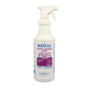 A bottle of regal cleaner is shown.