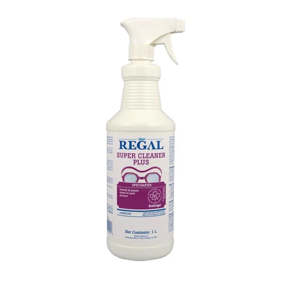 A bottle of regal cleaner is shown.