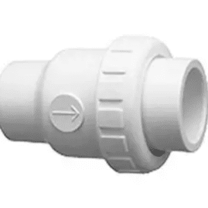 A white ball valve with an arrow pointing to the right.