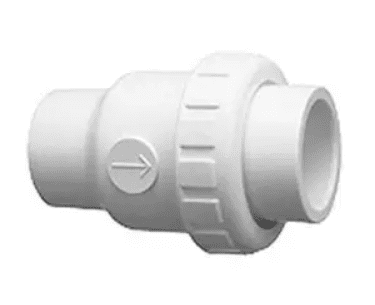 A white ball valve with an arrow pointing to the right.